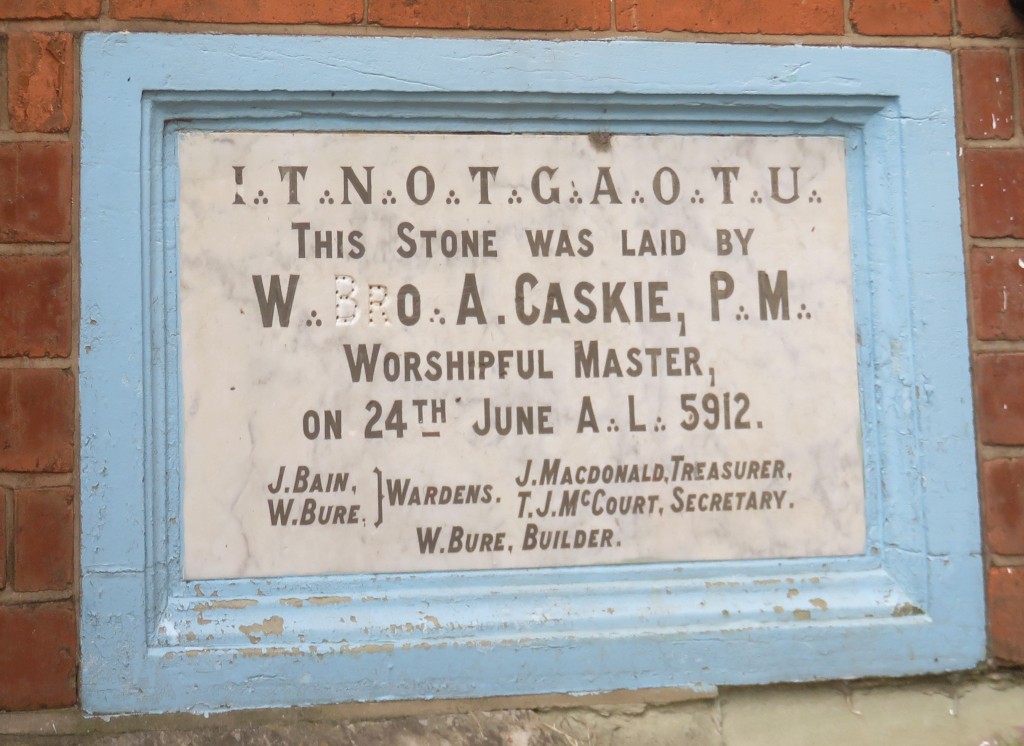 Harrismith free mason corner stone